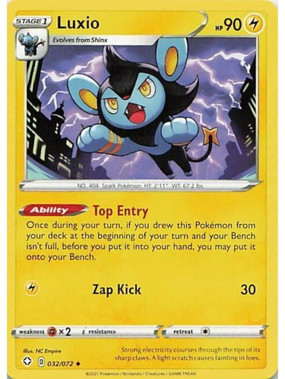 Pokemon TCG 2021 Luxio NM SHF